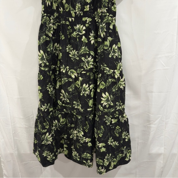 Anthropologie Somerset Maxi Dress 2X Plus Black Green Floral Boho Quiet Luxury - Picture 5 of 15